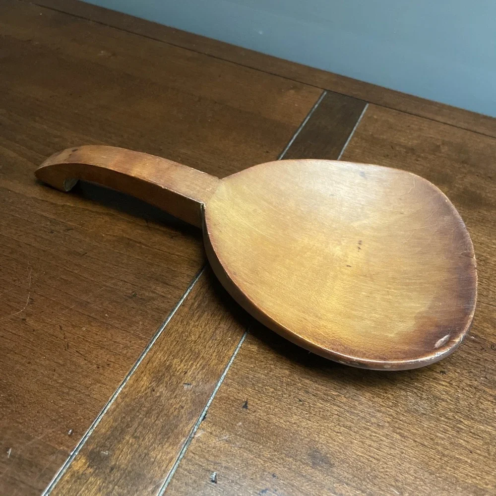 Early American Treen Ware Butter paddle scoop LARGE SPOON VTG - BEAUTIFUL!